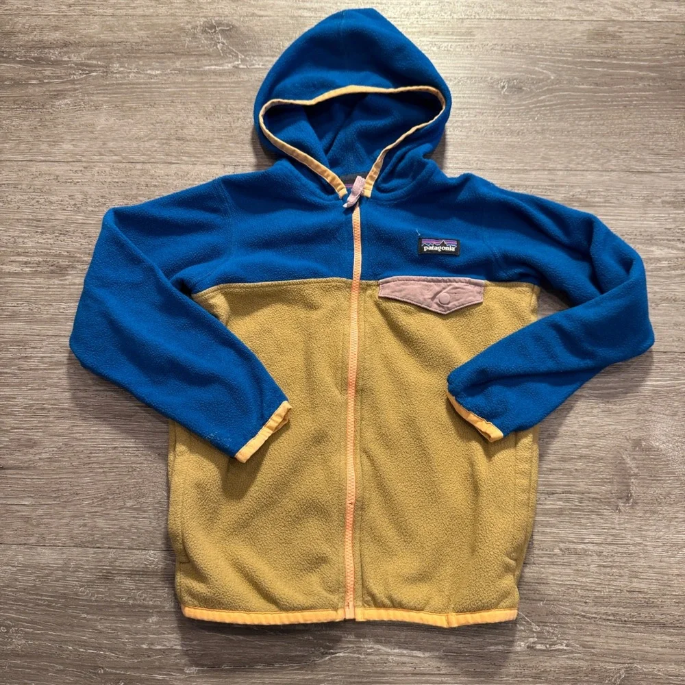 Patagonia Jacket Boys 5T Blue Fleece Synchilla Hooded Full Zip Gorpcore Outdoor